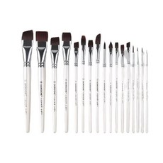 바디 페인팅 페이스 아트 페인트 다기능 나무 손잡이 브러시 보관함 휴대용 드로잉 펜, 08 white-17pcs, 1개