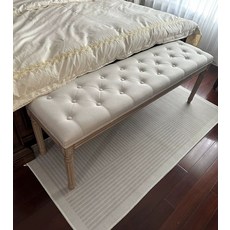 엔틱 스툴 화장대 현관 의자 유럽풍 침실 클래식, 150x40x46 빈티지 브라운 프레임