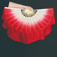 跳舞扇子 裙襬扇 長紗扇 表演扇, 紅色