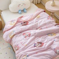 兒童夏涼被嬰兒涼感絲夏被寶寶幼兒園午睡空調被可機洗冰絲薄被子, 愛心公主【涼感絲面料自帶涼感】