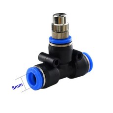 8mm 푸시락 조절식 미스트 노즐 6-12mm T자형 피팅 정원 파티오 냉각 온실 관개용, 02 8mmT-5pcs