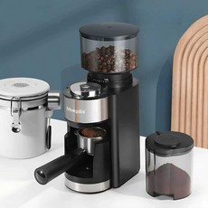 전동 커피그라인더 원두분쇄기 원두 그라인더 자동, 25단 블랙+클리너 51/53mm, 1개