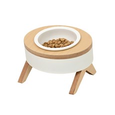 핑크테일 원목 강아지 식기 고양이 물그릇 스틸프레임 흔들림제로 1구, 1개, 1구 화이트