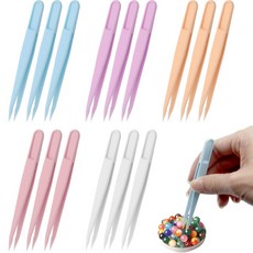 15피스 멀티 컬러 플라스틱 핀셋 DIY 공예 하이퀄리티 주얼리 만들기 가족을 위한 퓨즈 비즈 집게 수제 핀셋/수동 크리에이티브 게임 도구 프로젝트용 1748