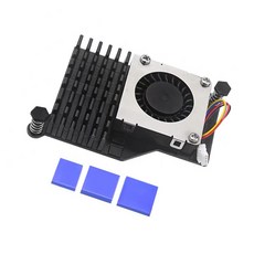 RPI 5 보드와 호환되는 메이커 프로젝트 팬 키트 장착 하드웨어가 포함된 알루미늄 히트싱크 어셈블리 미디어 사용과 호환 가능, 1세트, 검은, 흑색의, 13AC1204844_DSJ