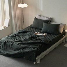 에메르 사계절 알러제로 다운필 차렵이불 풀세트(이불+패드+홑겹베개커버)