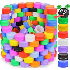 모트바흐 100 PCS 컬러풀 플라스틱 병뚜껑 1.2인치 컬러 작은 공예용 DIY 네온 상단 뚜껑 공예 및 DIY용, 50