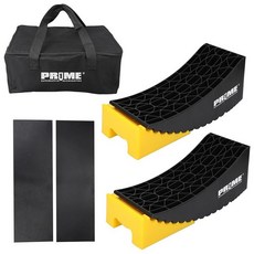 PRIME 1 RV 캠퍼 레벨러 15.2cm(6인치) RV 캠핑카 및 트레일러 타이어 스톱 블록 및 트레일러 휠 스톱용 튼튼한 휠 초크 램프 2팩 - 벌집 그립 자동차