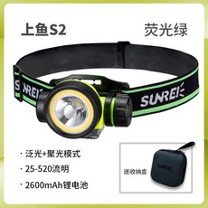 山力士LED防水頭燈可充電感應夜釣魚, 升級版定焦S2-520流明-雙光源, 1個