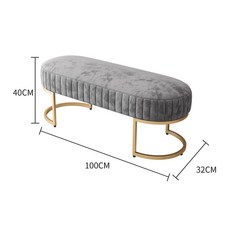 패브릭 벤치쇼파 현관 거실 벤치 긴의자 스툴 2인용 의자, O. 회색 길이 100 너비 32 높이 40c