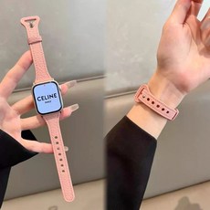 올해브 애플워치 호환 슬림 스트랩 밴드, 1개, 웜 살구색