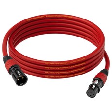 AuxLink 25피트 XLR 케이블 10팩 마이크 골드 도금된 여성 대 남성 3핀 10가지 색상 믹서 스튜디오, 25ft, 1 Pack, 1개