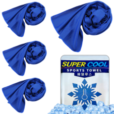 베델루스 쿨링 아이스 쿨타올 만능 스포츠타올, 4개, 딥블루
