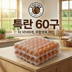 무료배송[양계장사람들] 특란(XL 60~67g) 계란 왕란특란대란 달걀 60구, 1개쿠폰