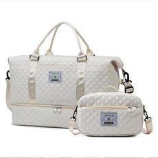 台灣本土貨 4色防水大容量瑜伽健身闆託特包廠家直銷, 白色兩件套, 1個