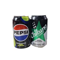 마셔몰 칠성사이다제로355mlx12캔+펩시콜라제로355mlx12캔 (총24캔), 1세트, 355ml