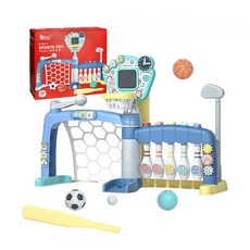 888玩具 高級幼兒5合1室內球類運動架(電子計分板)，兒童體能玩具，室內外遊戲組，多功能運動玩具, 1個