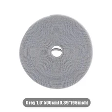 5M 재사용 가능한 고정 테이프 케이블 타이 데이터 케이블 보관 벨크로 타이 다목적 코드 정리 나일론 데이, 01 그레이