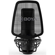 BOYA 錄音室麥克風 心形指向性收音適用於直播與錄音, Black, BY-M1000