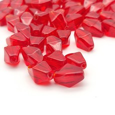 [모크재료방] 크리스탈 마름모 10mm, 30개, 투명 레드