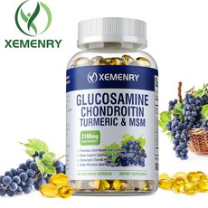 XEMENRY 葡萄糖胺軟骨素薑黃與MSM複方膠囊 2100mg 高單位, 120
