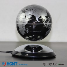 HCNT Technology 磁浮地球儀 創意懸浮禮物, 電鍍底6寸銀色球中文