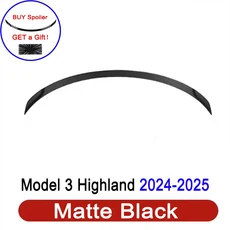 Model3 Highland 2025 Tesla 3 Y 2017-2024 용 뒷 트렁크 스포일러 액세서리 탄소 섬유 ABS 윙 립 자동차, 02 2024 3 matte black
