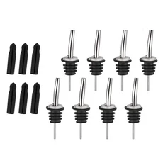 304 스테인레스 스틸 스토퍼 병 와인 부어 바 칵테일 셰이커 멋진 입 마개 드레인 액세서리, 03 1pcs  Long cap