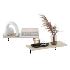 Furinno Rossi 58.4cm(23인치) 벽걸이 플로팅 디스플레이 선반 메트로폴리탄 소나무 2개 세트, 50.8 cm(2, 메트로폴리탄 파인