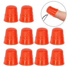 [10개 묶음] 플라스틱 (손가락 골무 A형 5P+5P) 핑거 PP 퀼트 십자수 수예 링 반지 바늘 바느질 골무 수공예 반짇고리, 10개, 레드