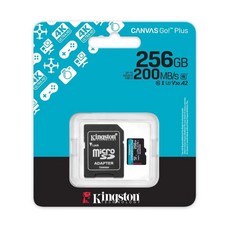 Kingston CANVAS Go! Plus MicroSDXC 記憶卡 256GB 200MB/s U3 V30 A2 適用於 DJI 空拍機 運動攝影機, 1個