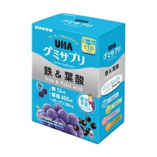 UHA 味覺糖 鐵&葉酸 口嚼錠 110日份 葡萄口味 補充膠原蛋白, 1個, 20份