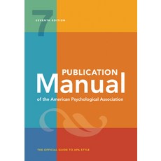 (영문도서) Publication Manual of the American Psychological Association: 7th Edition 2020 Copyright Spiral, American Psychological Asso..., English, 9781433832178