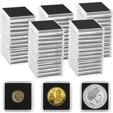 폴 삼촌 80 PCS 동전 캡슐 5 가지 크기의 검은색 개스킷 2025303540mm 스냅 홀더 수집용 투명 케이스 은 달러 파운드 센트 공급, [20/25/30/35/40MM], Black Gaskets [80