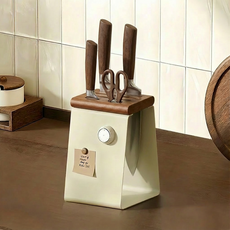 마술사 프리미엄 느티나무 칼꽂이 통풍형, 1개, 크림 화이트 소형