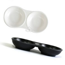 멜라민 매트 원형이절종지 멜라민나눔접시 종지접시 소스용기, 매트원형2절종지G-0508 크림