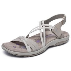 스케쳐스 여성용 레게 슬림 테이크 투 플랫 샌들 토프