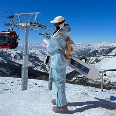 스키복매장 빅사이즈 여자 스노우 보드복 남성 세트, 1개, 바비블루 M42 세트