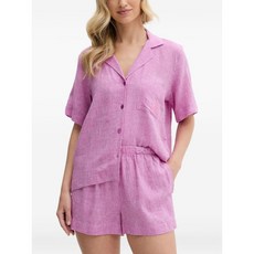 DKNY 자수 리넨 혼방 쇼츠 파자마 세트