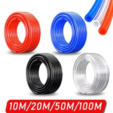 10M/20M/50M/100M 공압 공기 호스 플라스틱 튜브 4mm 6mm 8mm 10mm 12mm 파이프 라인 압축기 용 폴리우레탄, 03 6x4mm, 10 black 20m