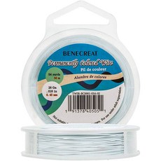 50m 나일론 코팅 스테인리스사 DIY 비즈줄 목걸이 팔찌만들기 와이어 라이트 하얀색 0.45mm, 1롤