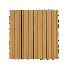 塑木地板 陽台拼接地板 防潮防腐 卡扣地板, 1個, 直紋-原木30x30cm/單片
