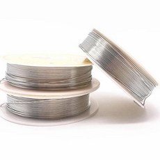 황동 구리 와이어 비즈 공예 실버 주얼리 제작 DIY 금속선 팔찌 목걸이 재료, 0.2mm(30m)
