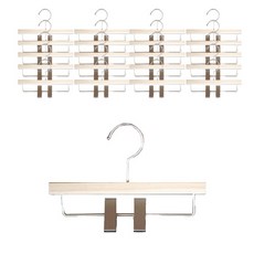 코코디피 아동용 아기 유아 원목옷걸이 집게 바지걸이 나무 우드 옷거리 행거 옷가게 옷걸이, 공용 하의(20개묶음)