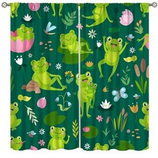 어린이 동물 커튼 자연 숲 롯지 오두막 시골 사냥 삼림 지대 침대 사슴 야생 창문 트리트먼트 로드 포켓 드레이프 아기 아기방 거실 침실 106.7 x 114.3cm(42 45인치, 스타일-10