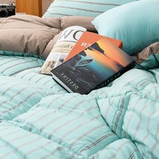스트라이프 감성 이불 차렵이불 슈퍼싱글 SS 민트 스트라이프이불 감성이불 겨울이불