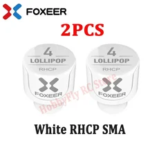 Foxeer Lollipop 4 Stubby FPV 안테나 2.6DBi 5.8G LHCP SMA 마이크로 버섯 리시버 드론용 2 개, 01 2PCS White RHCP RPSM, 한개옵션1