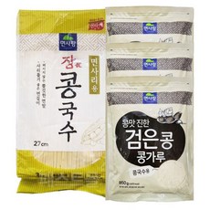 이거다 면사랑 검은콩 콩국수 30인분 세트(장 3Kg 대용량 + 콩가루 850g 3개)