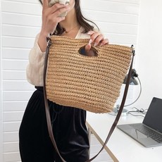 [당일배송] 스퀘어 라탄백 왕골 크로스백 토트백 여름 바캉스 휴가 가방