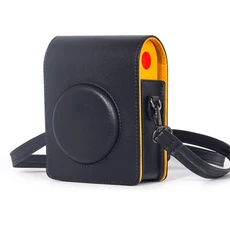 코닥 미니 샷 3 세대 MS300 즉석 카메라용 PU 보관 가방 커버 숄더 스트랩 포함 휴대용 크로스바디 백, 01 Black